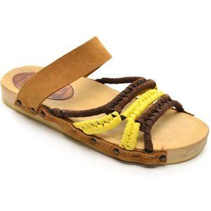 Rosa Mosa Braided Wooden Sandals Slides 6.5